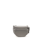 LOEWE MINI GATE DUAL BAG SOFT CALFSKIN WITH JACQUARD STRAP GREY SHW