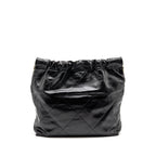 CHANEL SMALL 22 BAG SHINY CALFSKIN BLACK GHW (MICROCHIP)