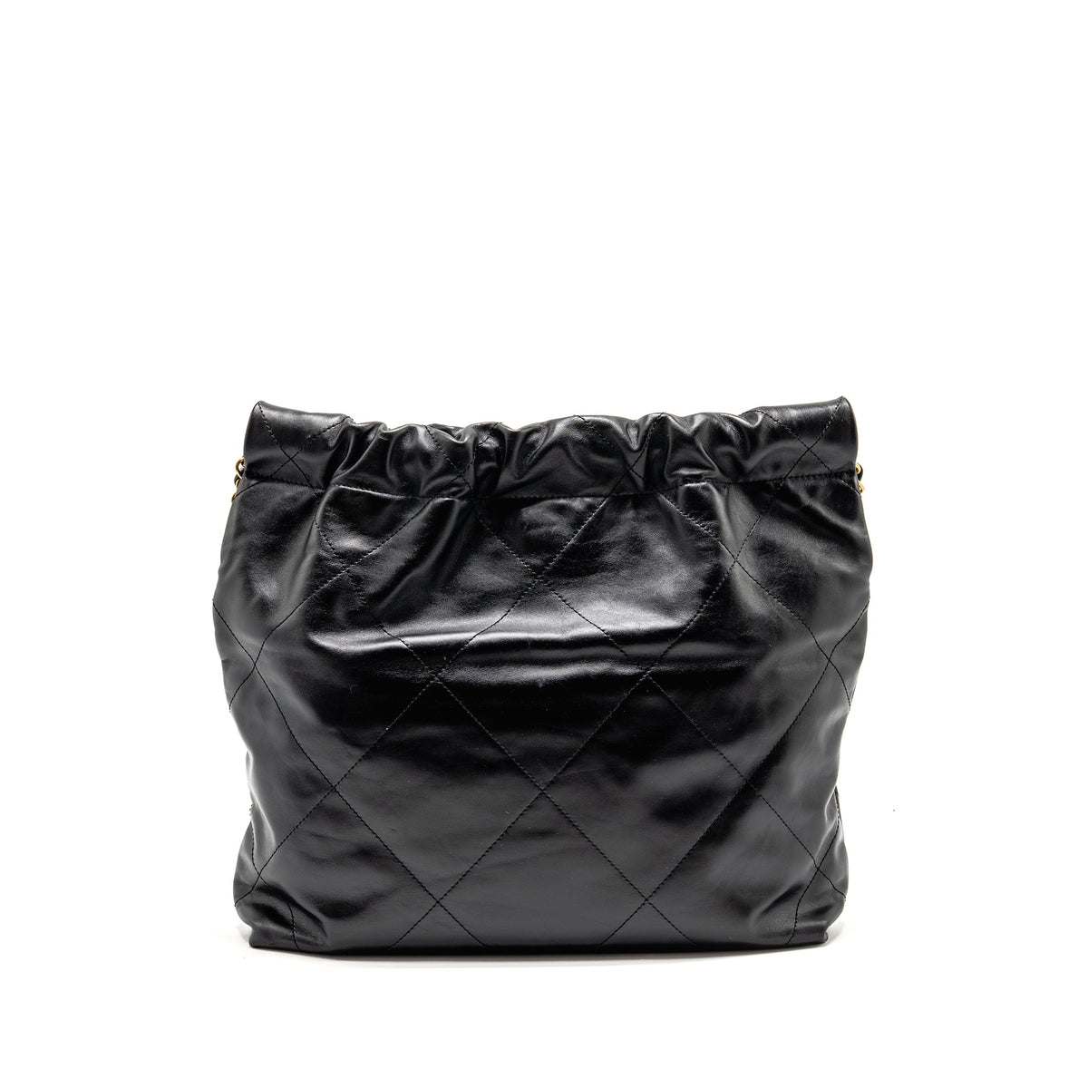 CHANEL SMALL 22 BAG SHINY CALFSKIN BLACK GHW (MICROCHIP)