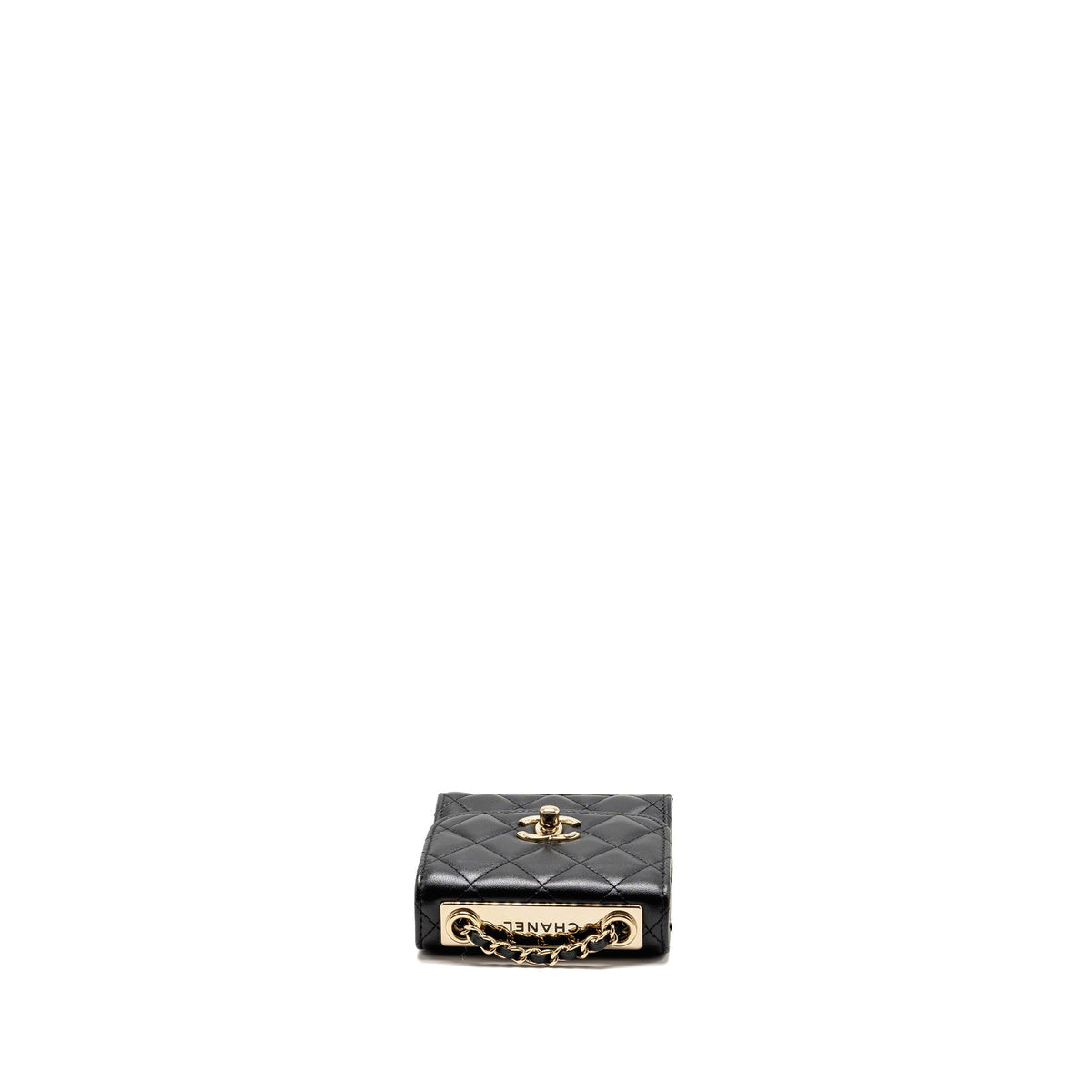 Chanel Mini Trendy CC Clutch with Chain Lambskin Black LGHW (Microchip)