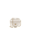 Chanel heart bag lambskin white LGHW (microchip)
