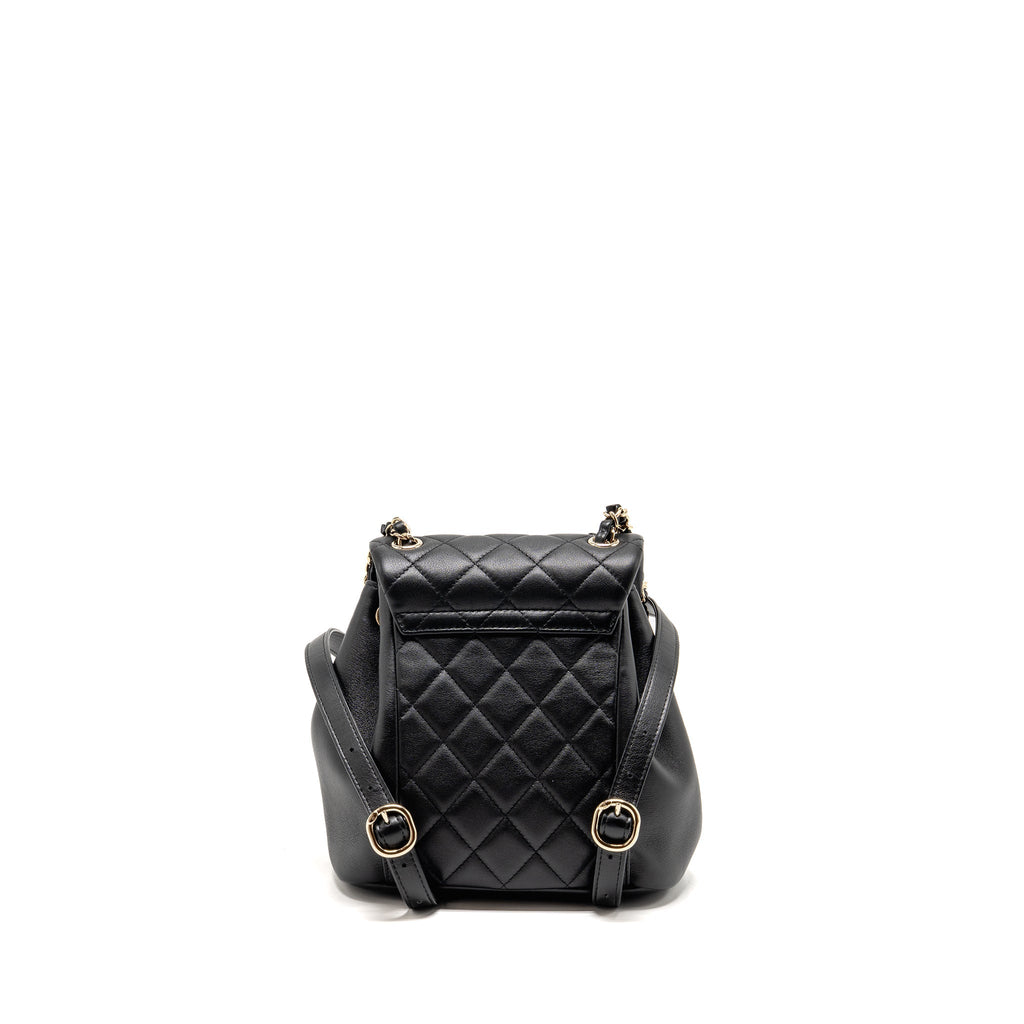 CHANEL MINI DUMA BACKPACK CALFSKIN BLACK LGHW (MICROCHIP)