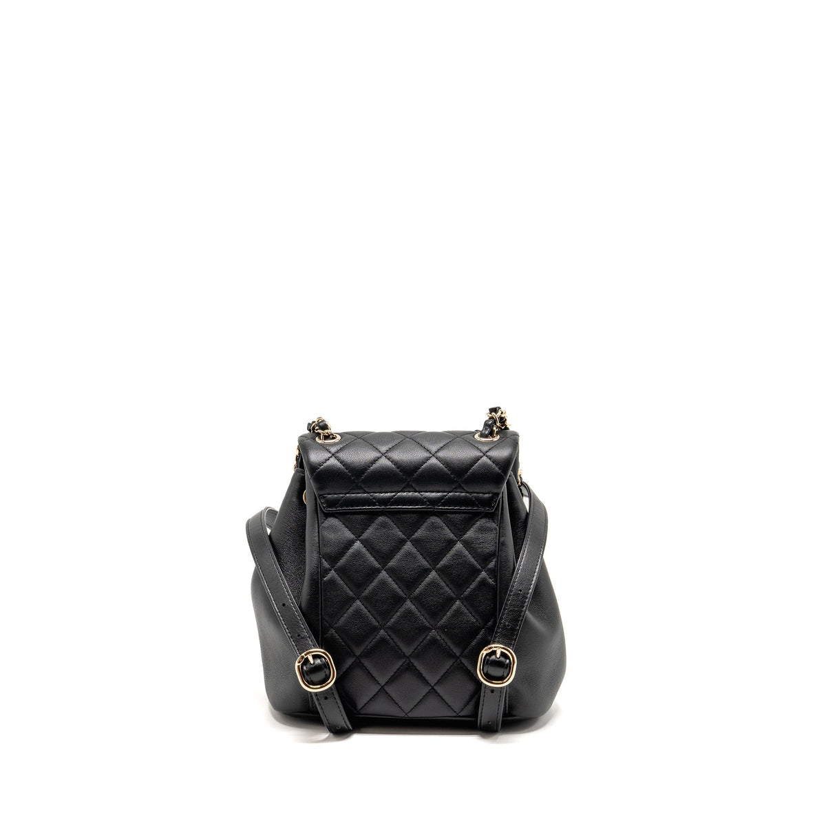 CHANEL MINI DUMA BACKPACK CALFSKIN BLACK LGHW (MICROCHIP)