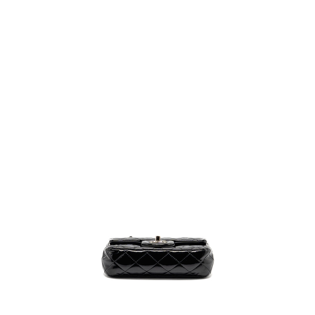 CHANEL CC MINI FLAP BAG PATENT BLACK SHW