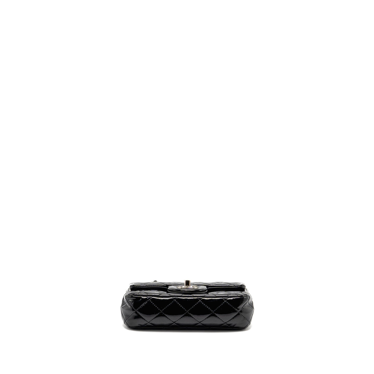 CHANEL CC MINI FLAP BAG PATENT BLACK SHW