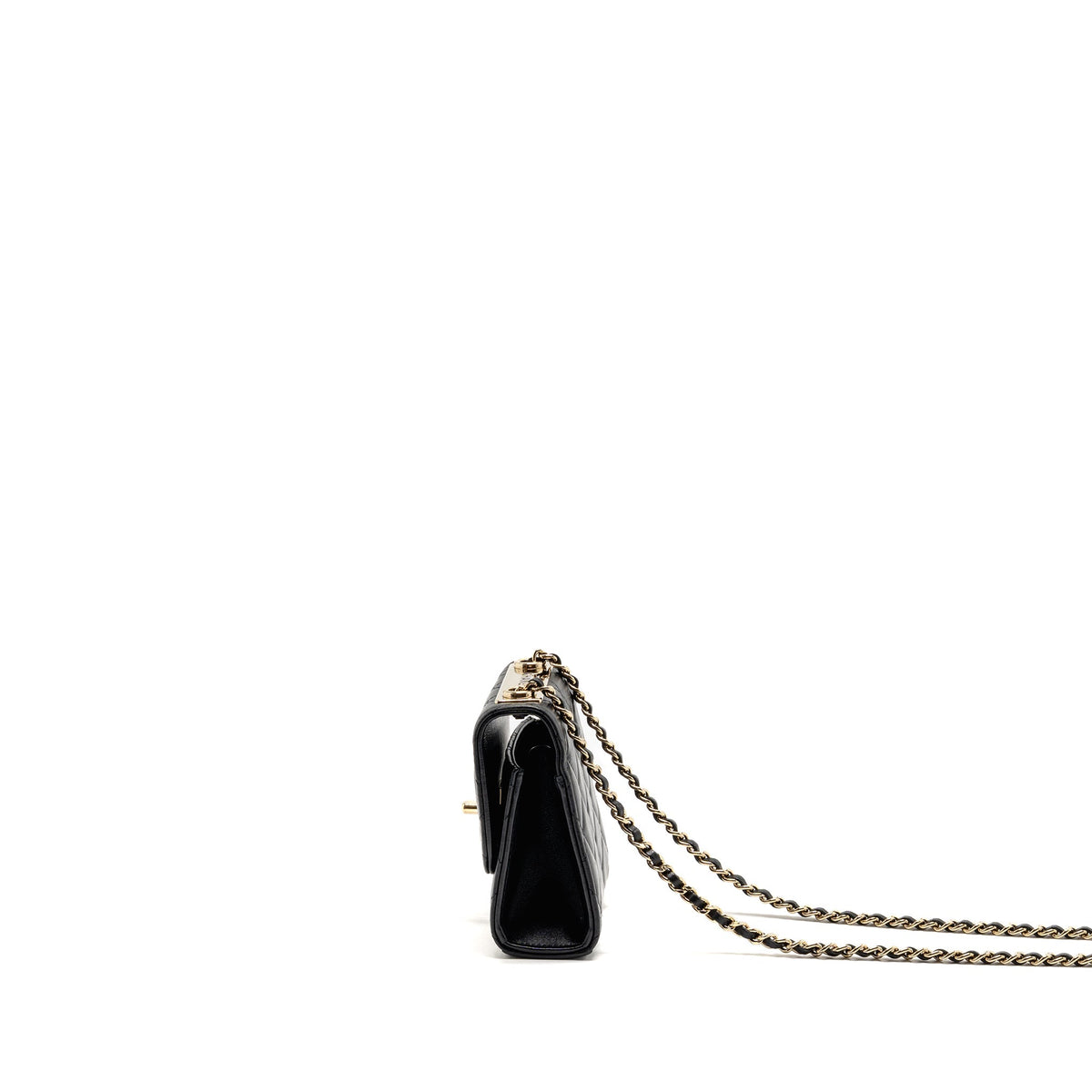 Chanel Mini Trendy CC Clutch with Chain Lambskin Black LGHW (Microchip)