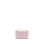 CHANEL 22P LONG VANITY CASE WITH LOGO CHAIN LIGHT PINK CAVIAR LGHW