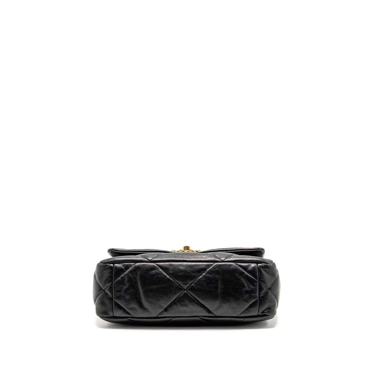 CHANEL SMALL 19 BAG SHINY LAMBSKIN BLACK MULTICOLOUR HARDWARE