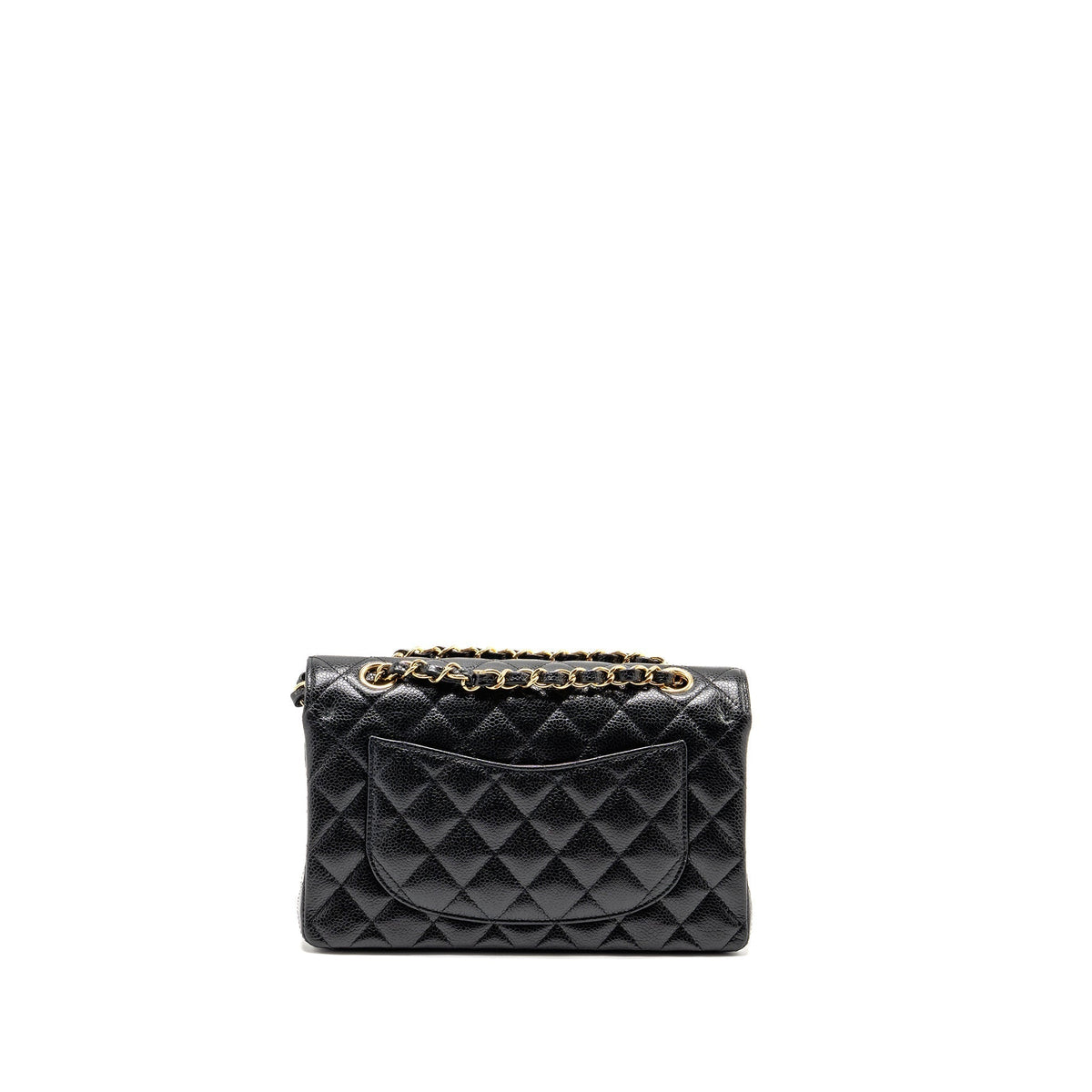 CHANEL SMALL CLASSIC DOUBLE FLAP BAG CAVIAR BLACK GHW (MICROCHIP)