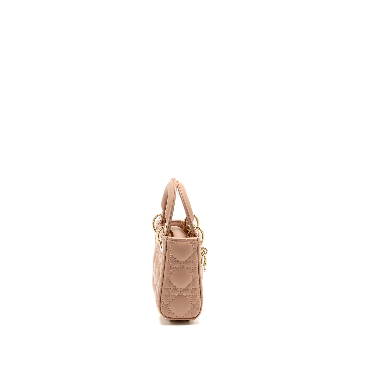 DIOR MICRO LADY DIOR CANNAGE LAMBSKIN ROSE DES VENTS LGHW