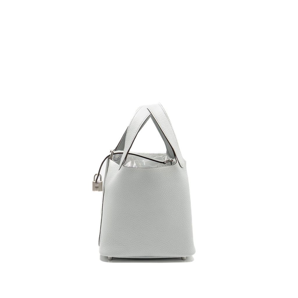 Hermes Picotin 18 Lock Bag Clemence Blue Pale SHW