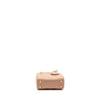 DIOR MICRO LADY DIOR CANNAGE LAMBSKIN ROSE DES VENTS LGHW