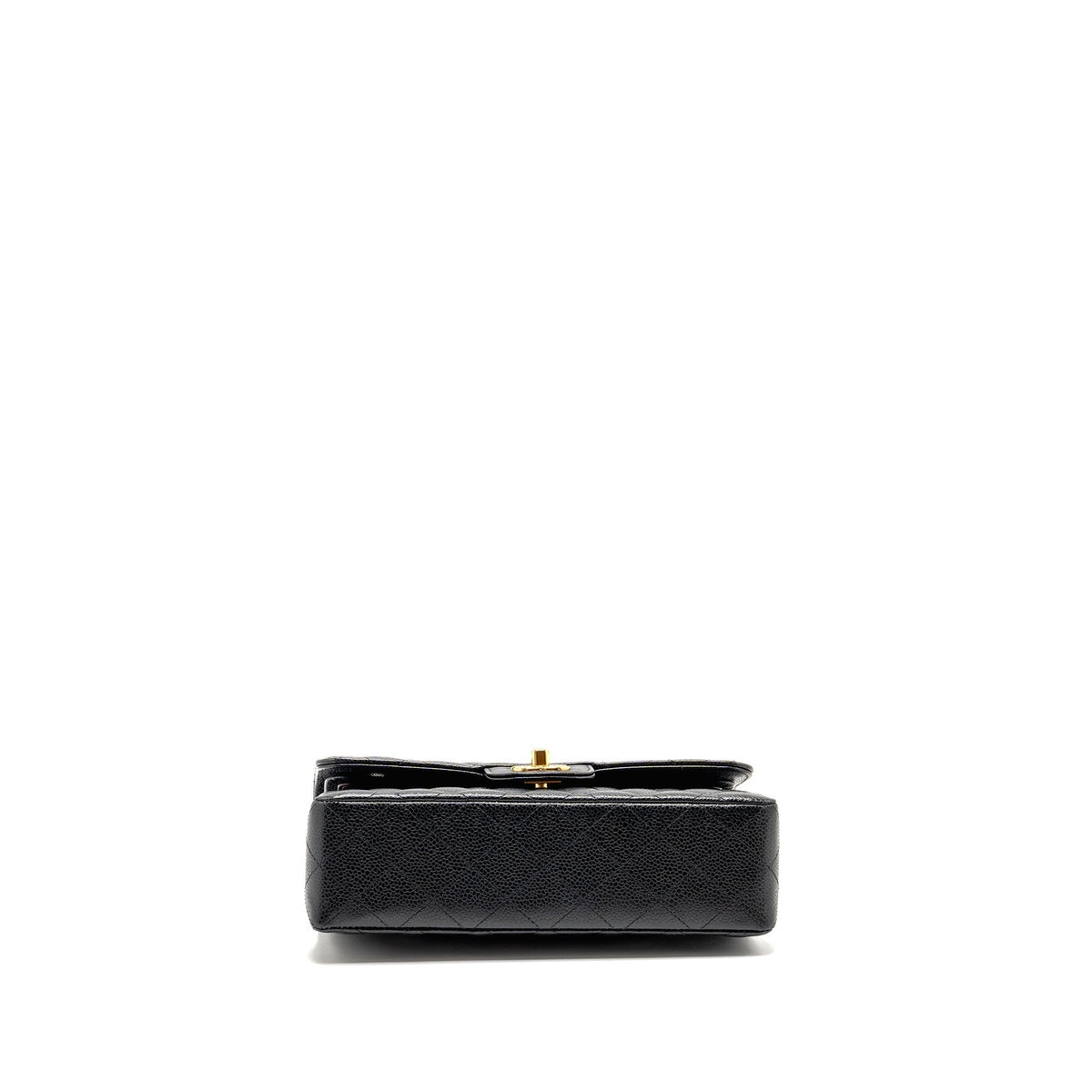 CHANEL SMALL CLASSIC DOUBLE FLAP BAG CAVIAR BLACK GHW (MICROCHIP)