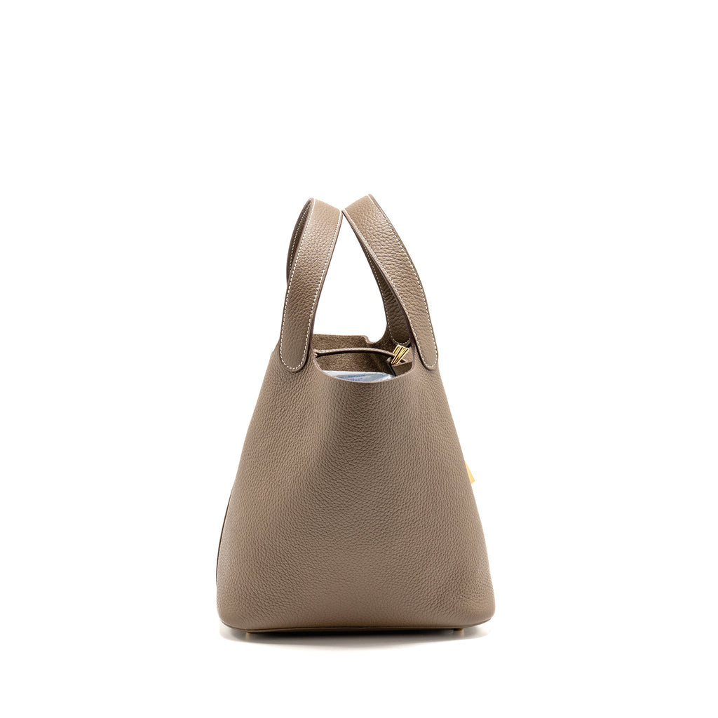 Hermes Picotin 22 Lock Bag Clemence Etoupe GHW