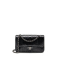 CHANEL MEDIUM CLASSIC DOUBLE FLAP BAG PYTHON BLACK SHW