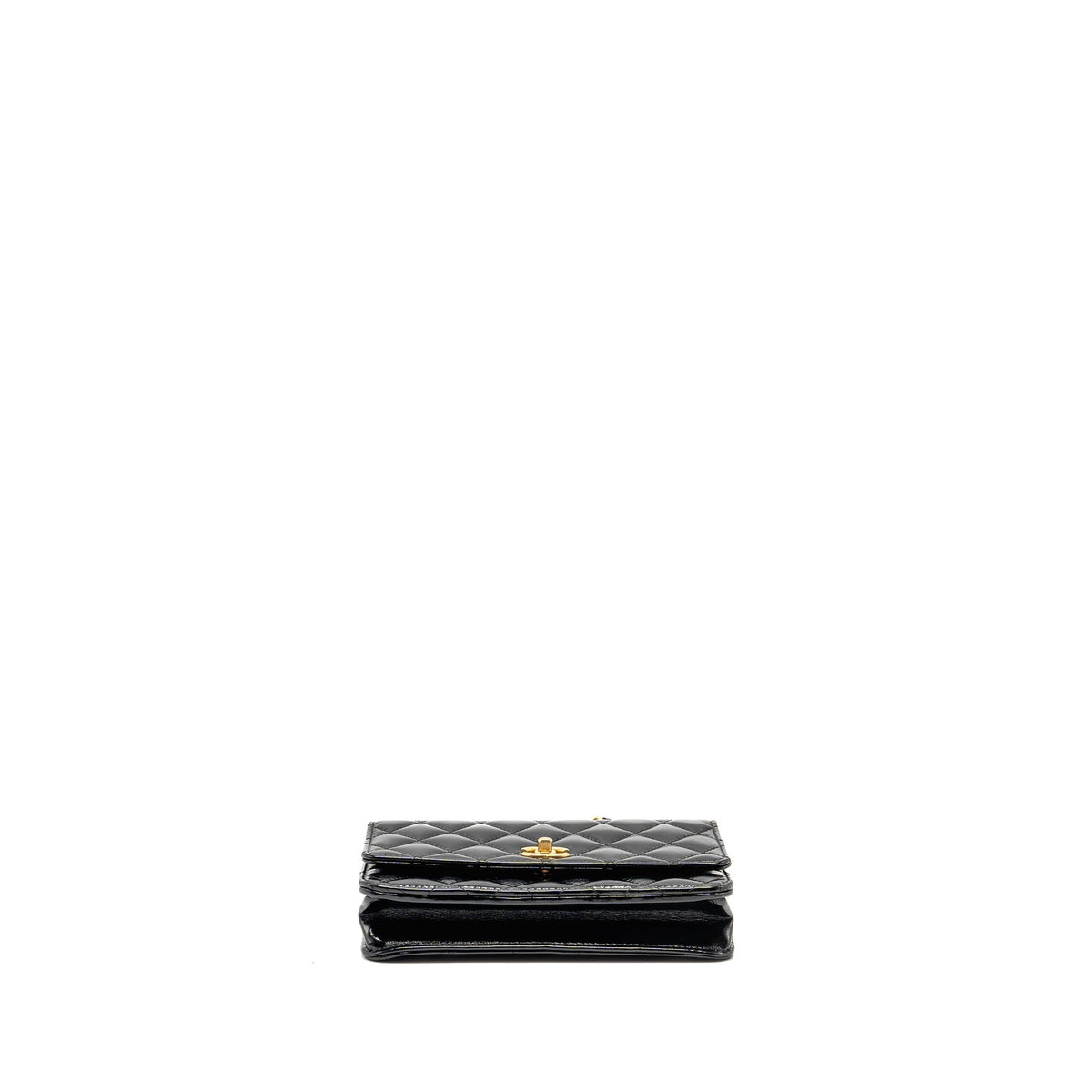 CHANEL 24A DETAILED CHAIN WALLET ON CHAIN SHINY CALFSKIN BLACK GHW (MICROCHIP）