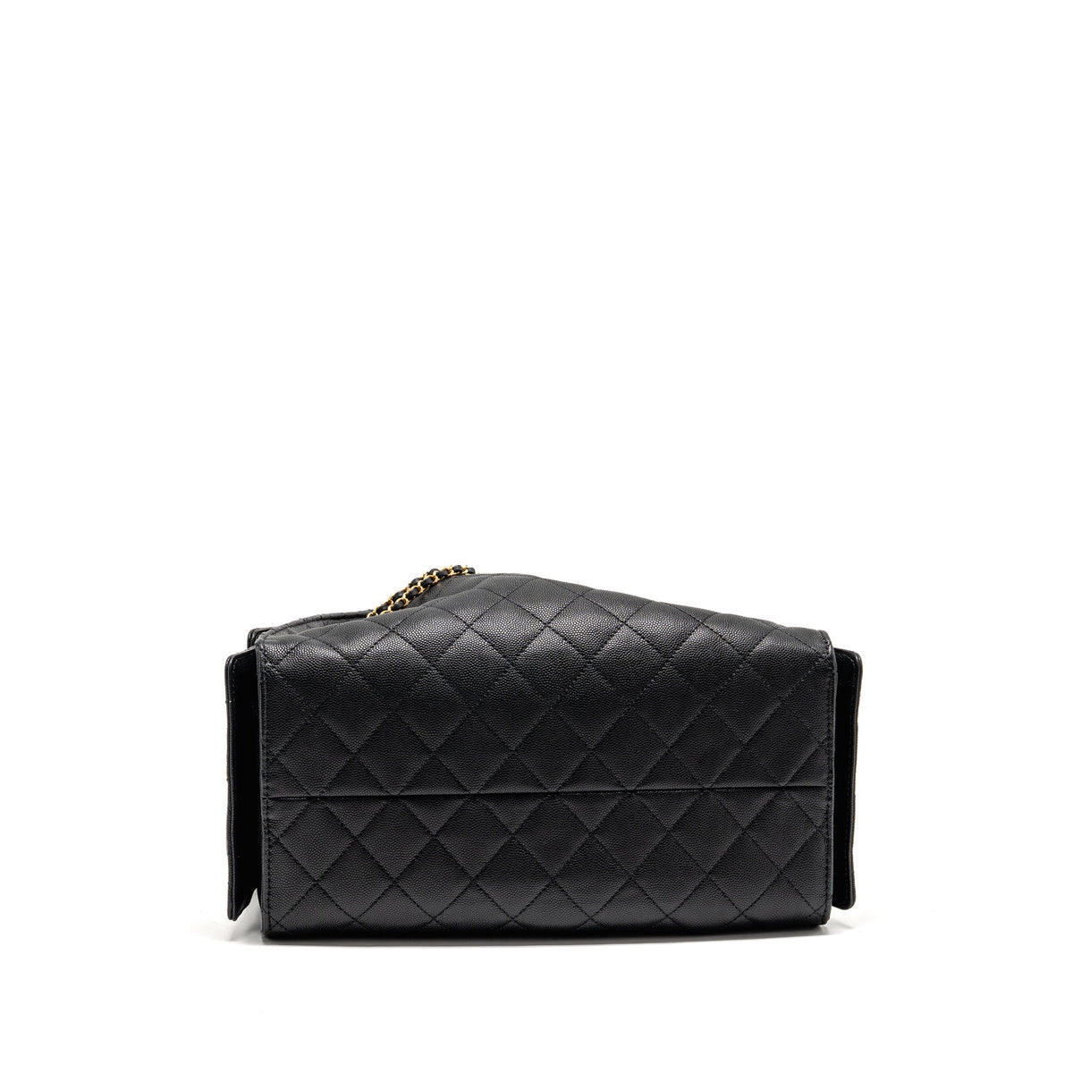CHANEL 25 MEDIUM CAVIAR BLACK GHW (MICROCHIP)