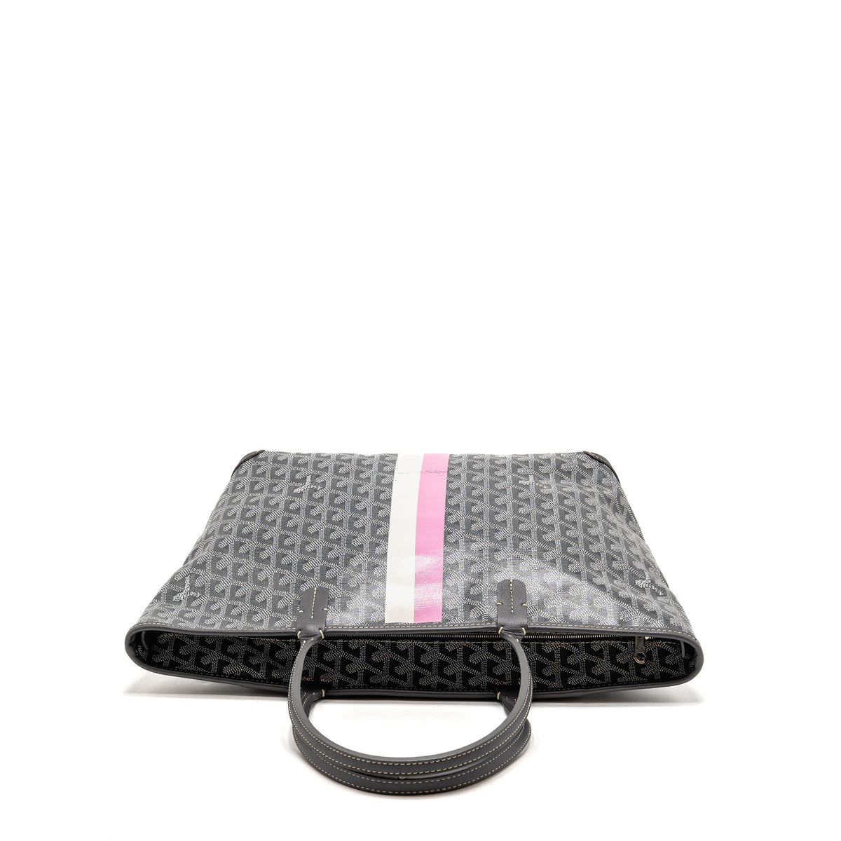 Goyard Artois PM Bag Goyardine Canvas/Calfskin Grey/Pink/White