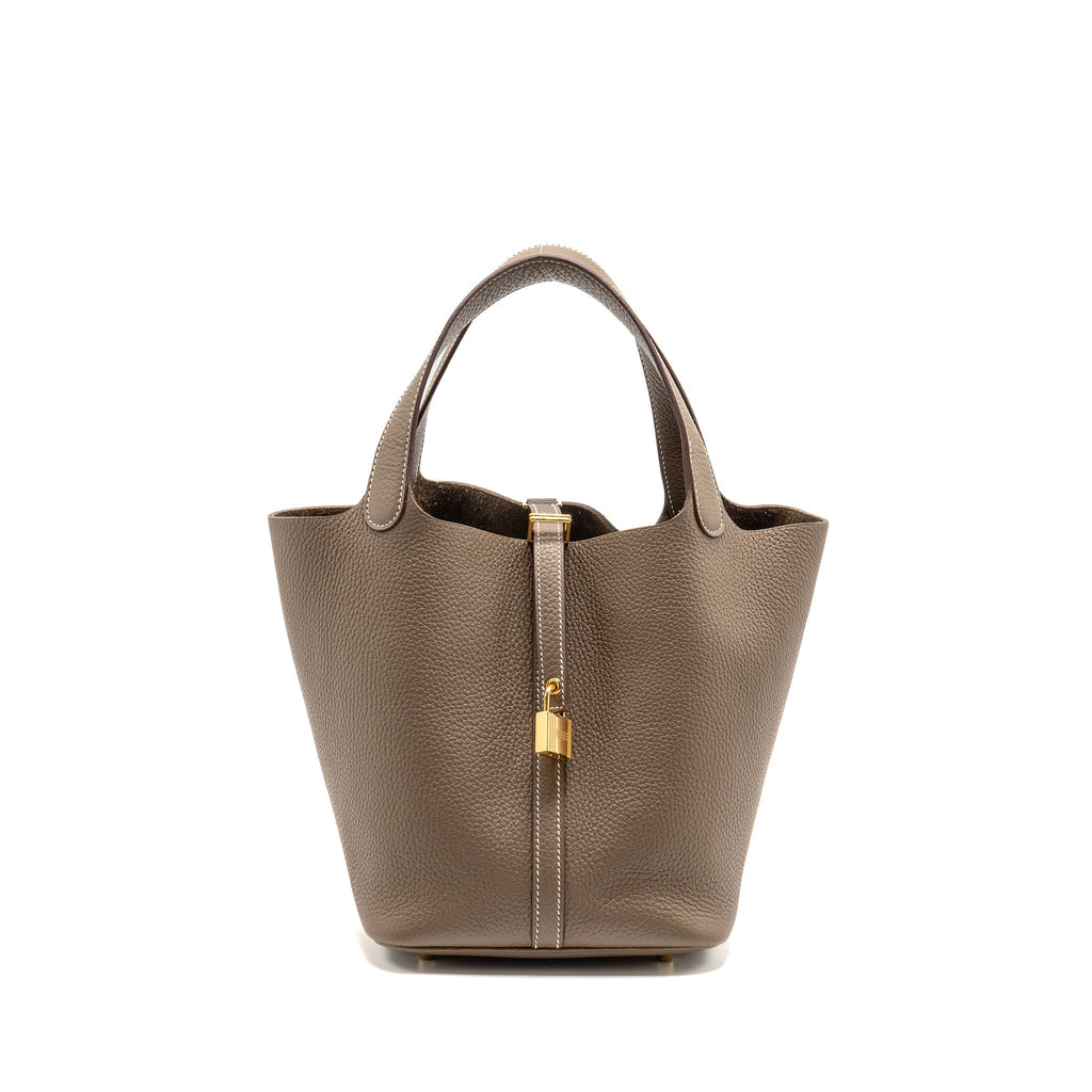 Hermes Picotin 22 Lock Bag Clemence Etoupe GHW