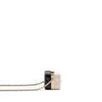 Chanel Micro Box Square Bag Lambskin Black/White LGHW (Microchip)