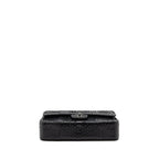 CHANEL MEDIUM CLASSIC DOUBLE FLAP BAG PYTHON BLACK SHW