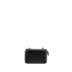 CHANEL SMALL VANITY CLUTCH WITH DETAIL CHAIN CAVIAR BLACK GHW (MICROCHIP)