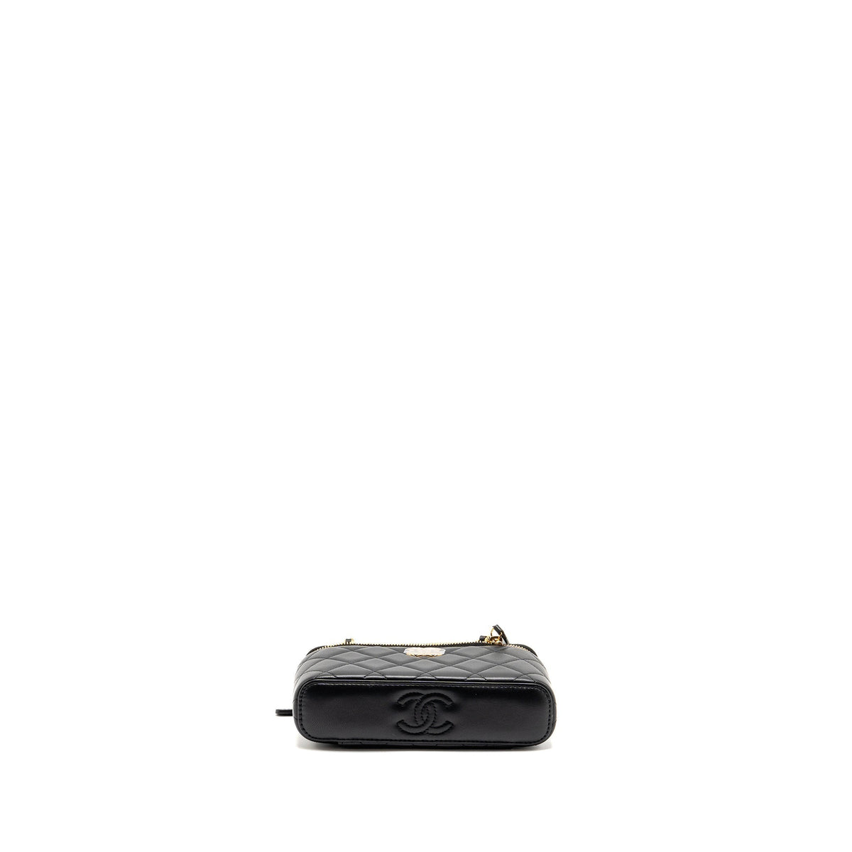 CHANEL SMALL VANITY CLUTCH WITH DETAIL CHAIN CAVIAR BLACK GHW (MICROCHIP)