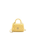 CHANEL MINI COCO HANDLE CAVIAR YELLOW LGHW (MICROCHIP)