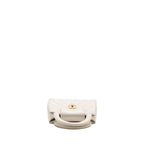 CHANEL MINI KELLY SHOPPING TOTE BAG CALFSKIN WHITE GHW (MICROCHIP)
