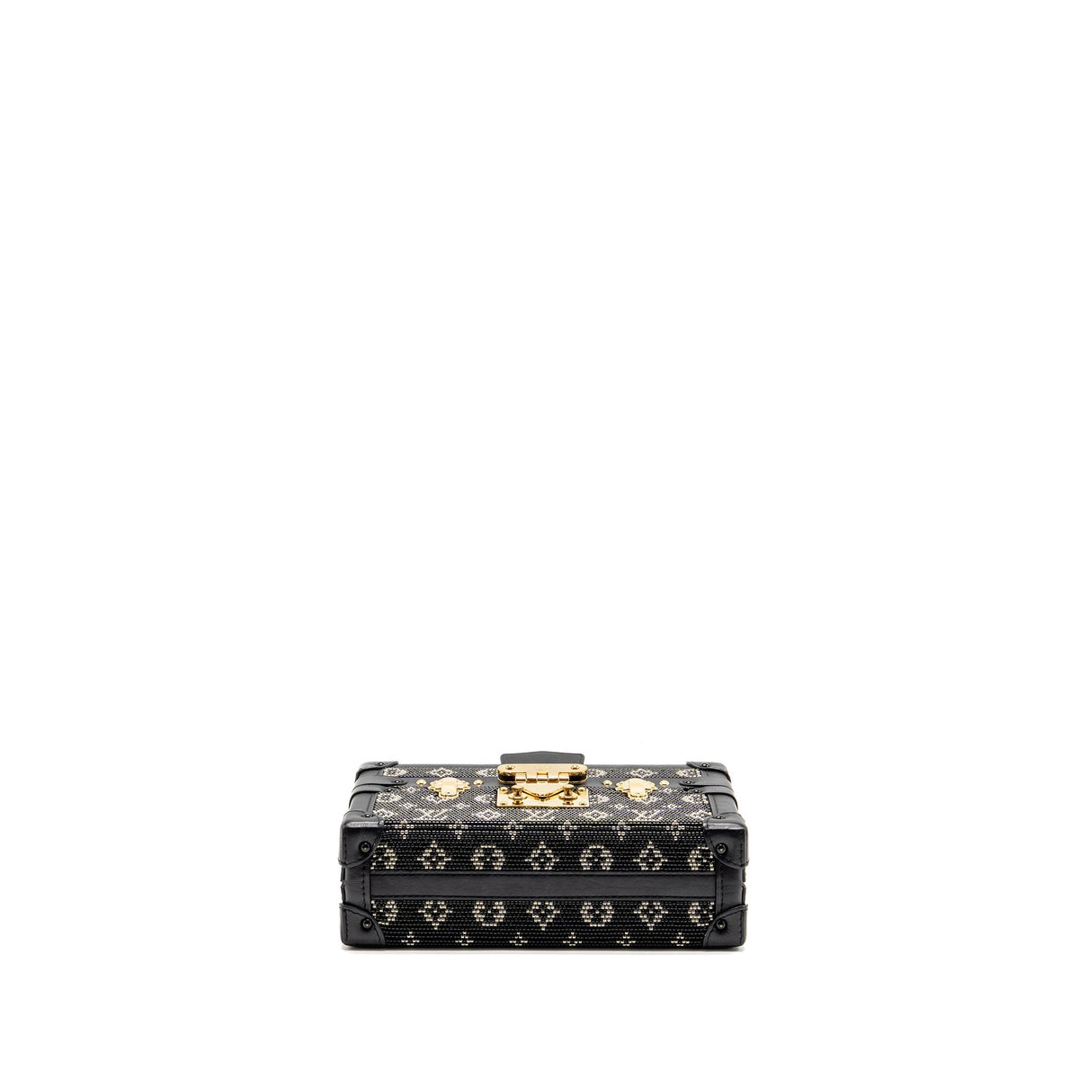 Louis Vuitton Petite Malle Bag Beads Embroidered Monogram/Leather Black GHW