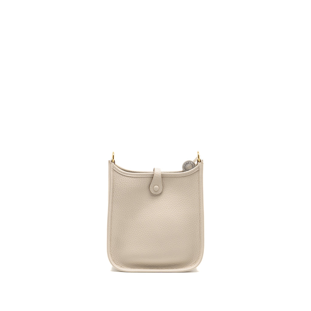 Hermes Mini Evelyne Clemence Craie GHW