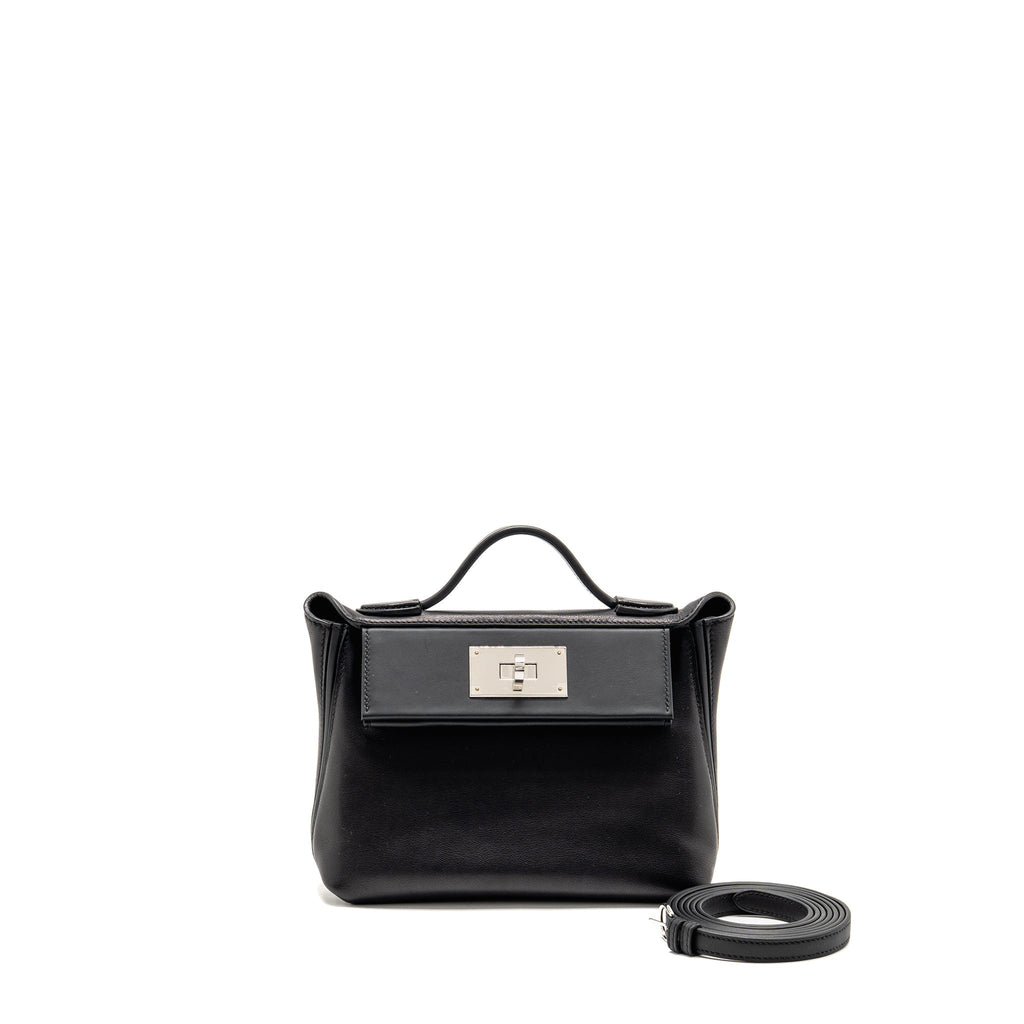 Hermes Mini 24/24 2424-21 Bag Volupto/ Swift Black SHW