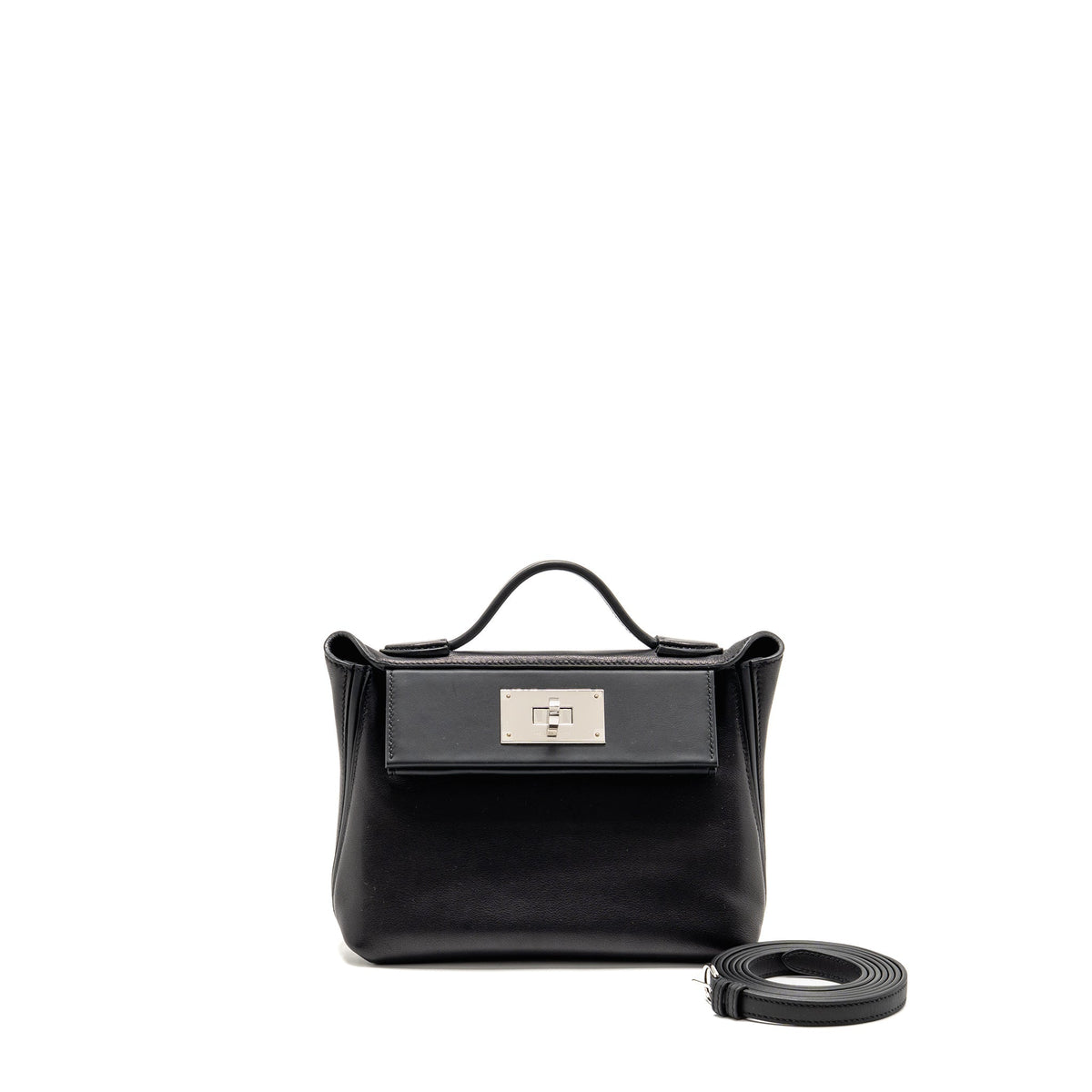 Hermes Mini 24/24 2424-21 Bag Volupto/ Swift Black SHW