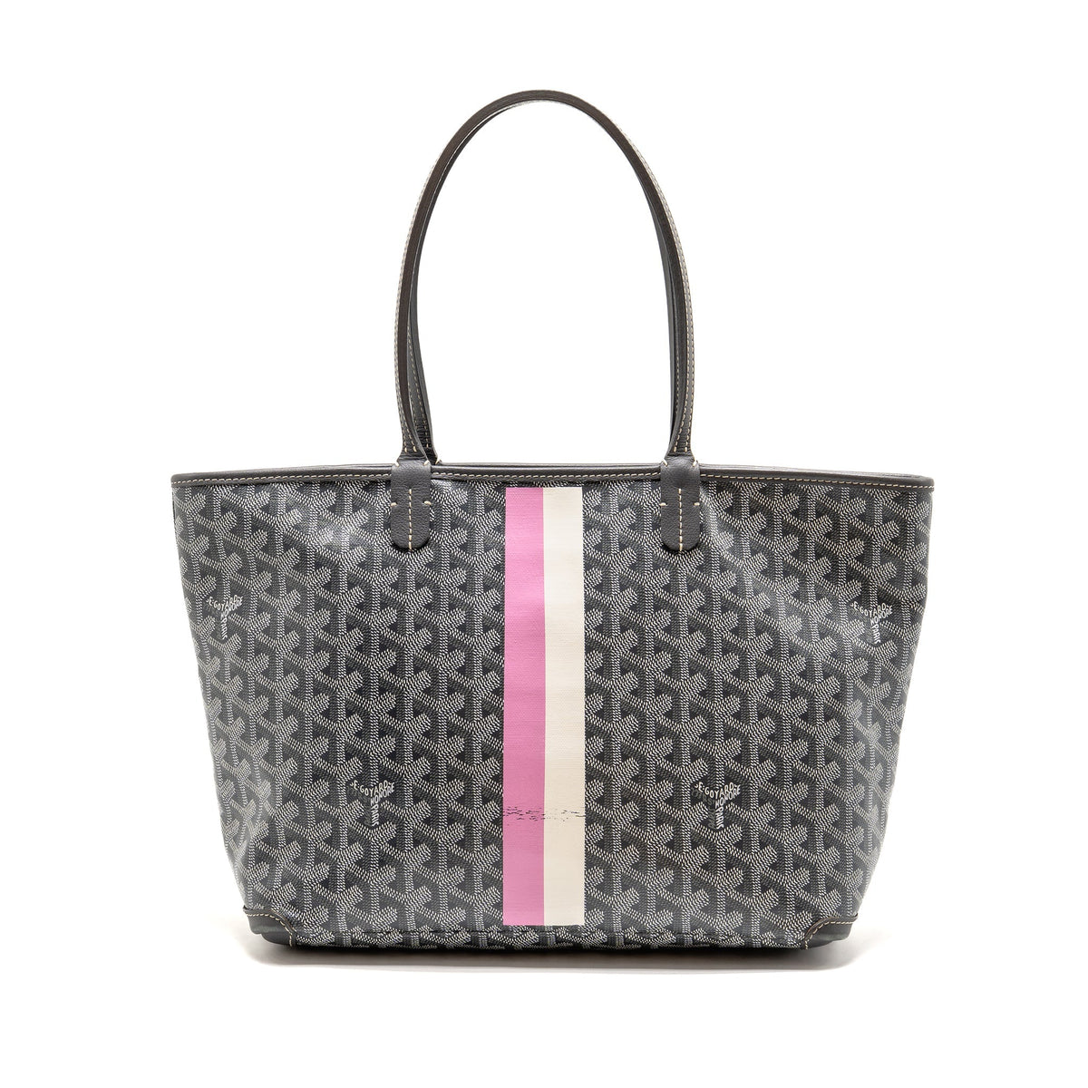 Goyard Artois PM Bag Goyardine Canvas/Calfskin Grey/Pink/White