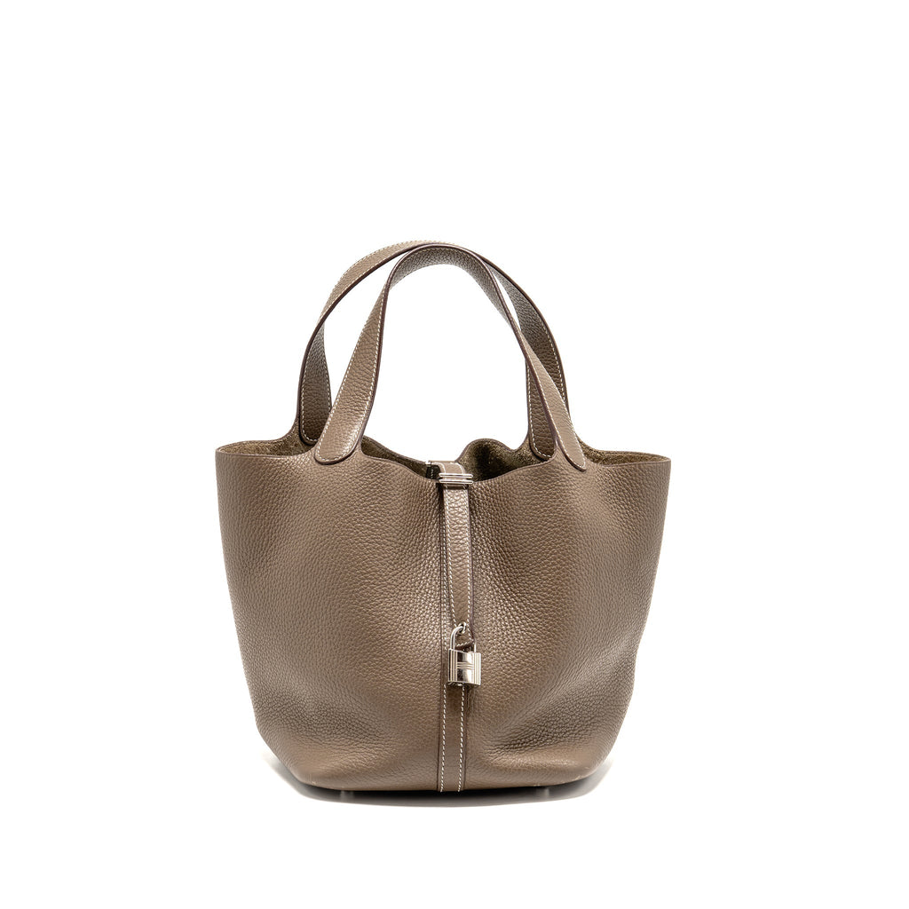 Hermes Picotin 22 Lock Bag Clemence Etoupe SHW