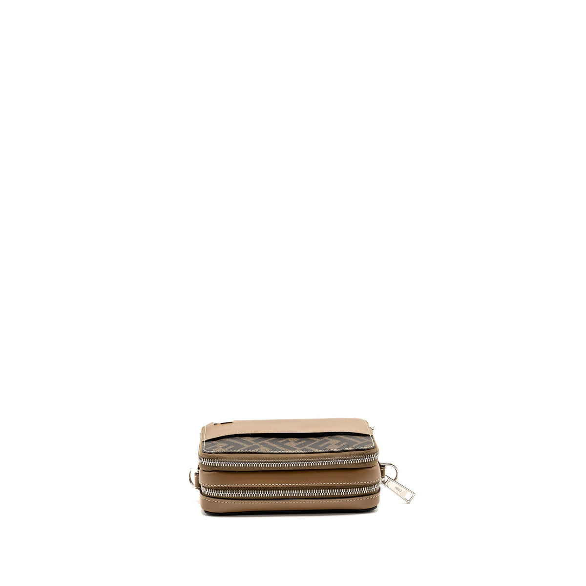 Fendi Squared FF Camera Case Organizer Bag Calfskin/FF Canvas Sand/Brown SHW