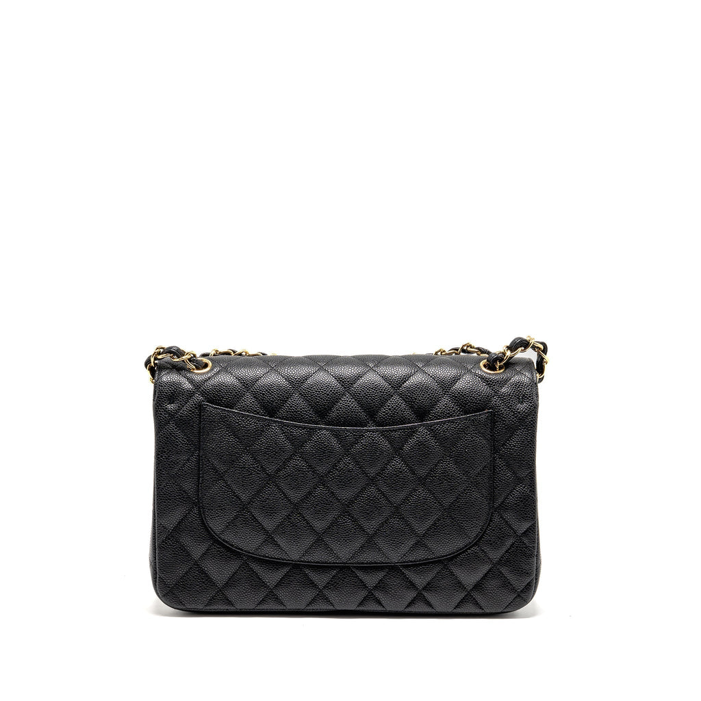 CHANEL JUMBO CLASSIC DOUBLE FLAP BAG CAVIAR BLACK GHW