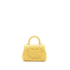 CHANEL MINI COCO HANDLE CAVIAR YELLOW LGHW (MICROCHIP)