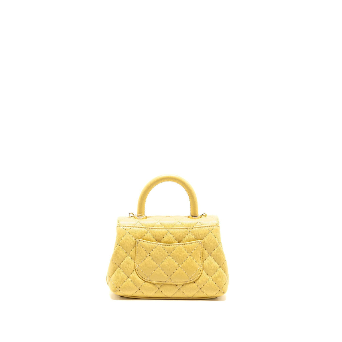 CHANEL MINI COCO HANDLE CAVIAR YELLOW LGHW (MICROCHIP)