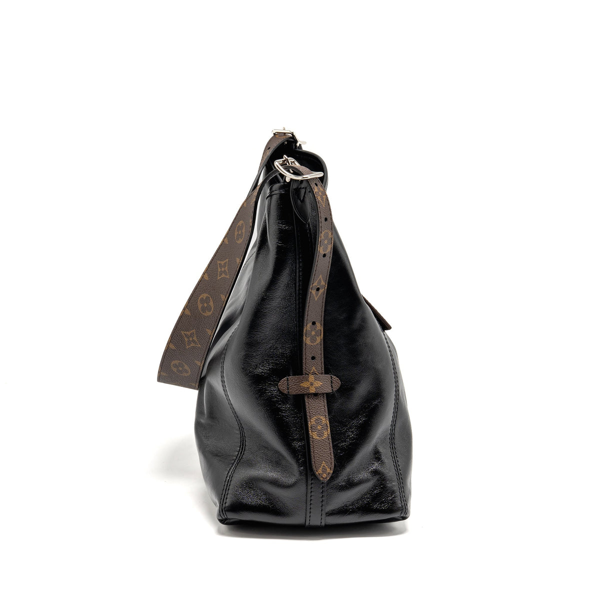 LOUIS VUITTON CARRYALL VIBE MM LAMBSKIN/MONOGRAM CANVAS BLACK SHW