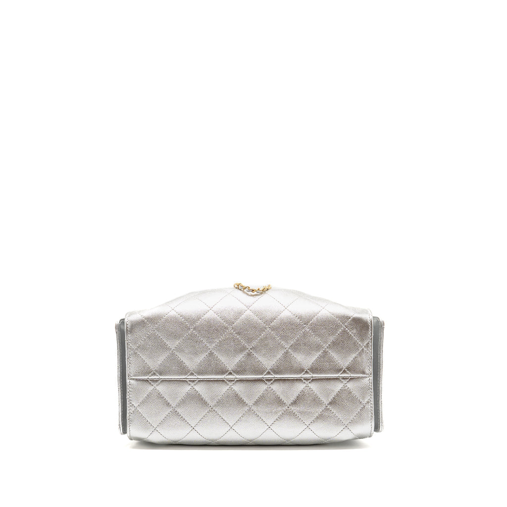 CHANEL SMALL 25 BAG CAVIAR SILVER GHW (MICROCHIP)
