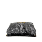 CHANEL MEDIUM 22 BAG WHITE STITCHING CALFSKIN BLACK GHW (MICROCHIP)