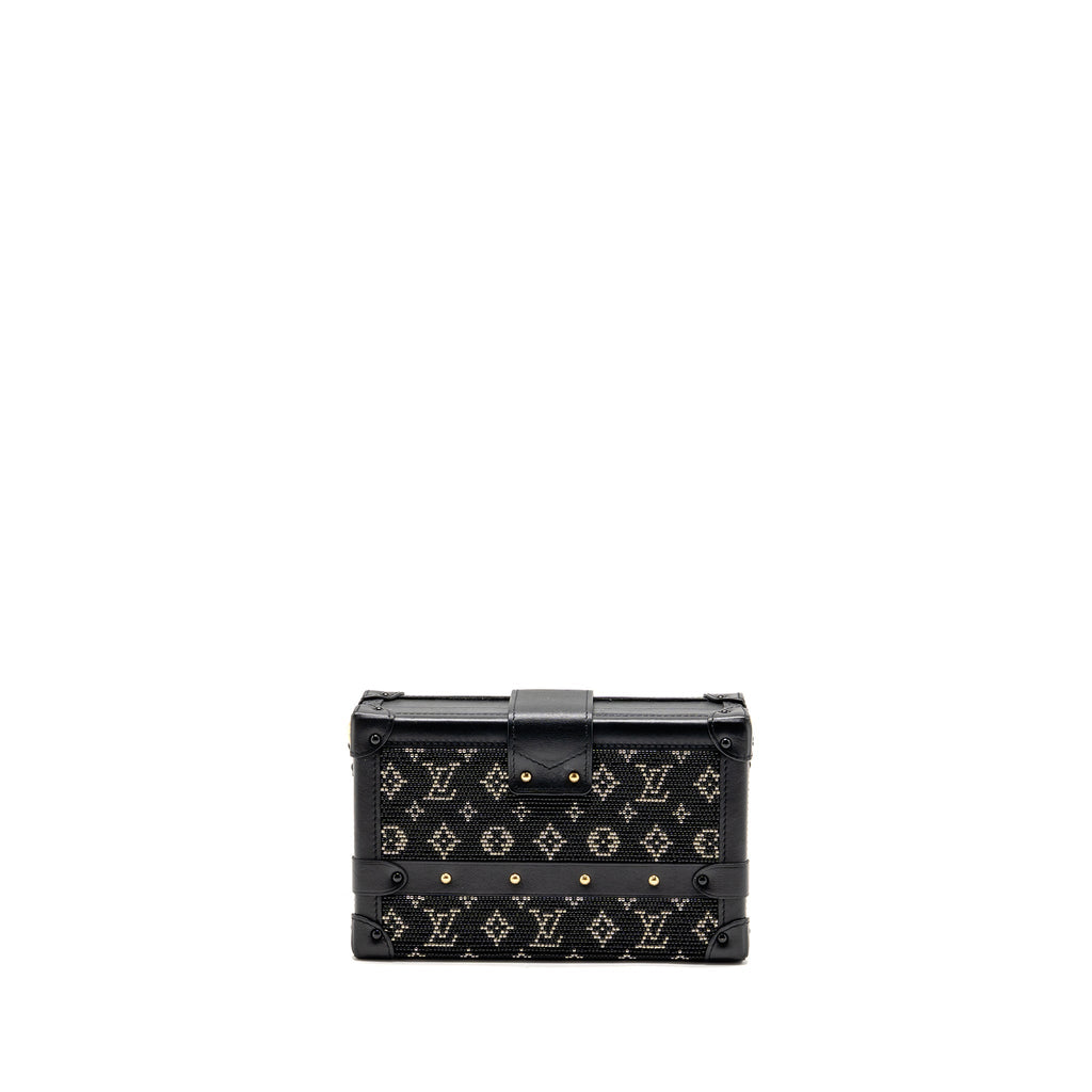 Louis Vuitton Petite Malle Bag Beads Embroidered Monogram/Leather Black GHW