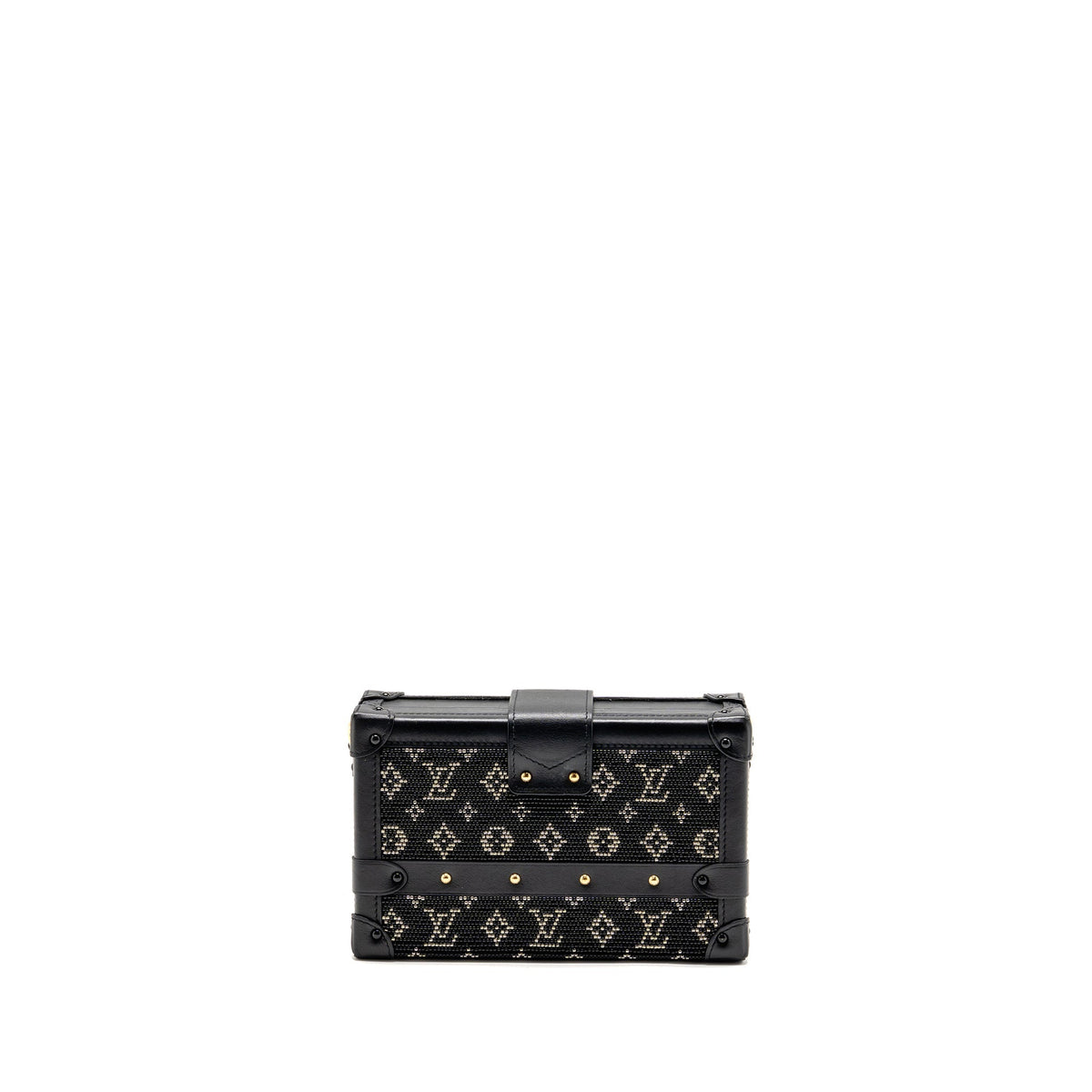 Louis Vuitton Petite Malle Bag Beads Embroidered Monogram/Leather Black GHW