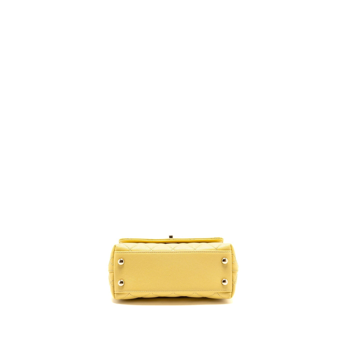 CHANEL MINI COCO HANDLE CAVIAR YELLOW LGHW (MICROCHIP)