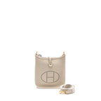 Hermes Mini Evelyne Clemence Craie GHW