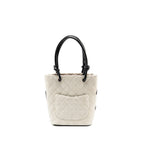 CHANEL SMALL CAMBON LIGNE SHOPPING TOTE BAG CALFSKIN BLACK/WHITE SHW