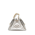 CHANEL SMALL 25 BAG CAVIAR SILVER GHW (MICROCHIP)