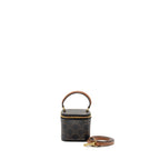 Celine top handle mini vanity case with strap triomphe canvas brown GHW