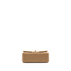 CHANEL TOP HANDLE MINI RECTANGULAR LAMBSKIN DARK BEIGE GHW (MICROCHIP)